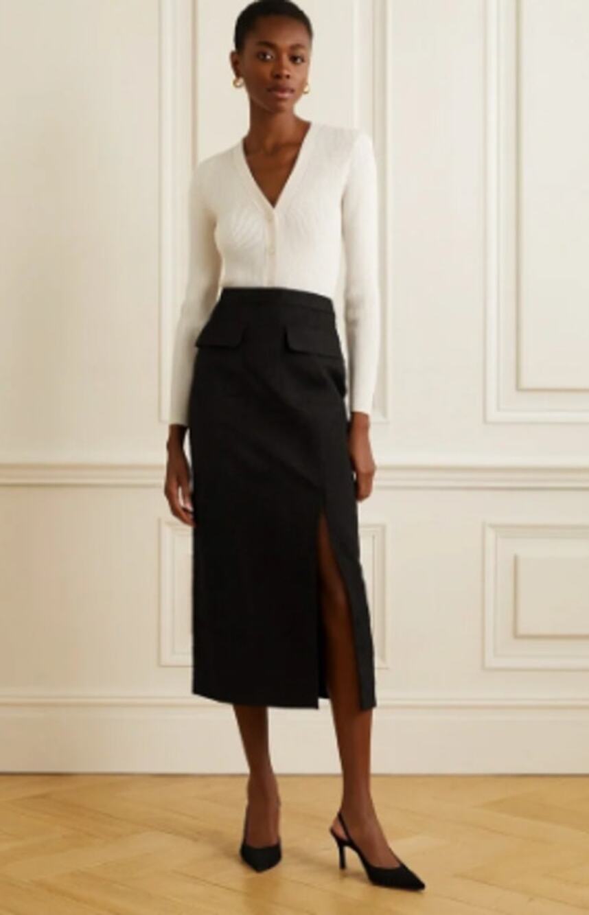 NWT J. Crew Side-Slit Pencil Skirt with Black Lace Size 8
